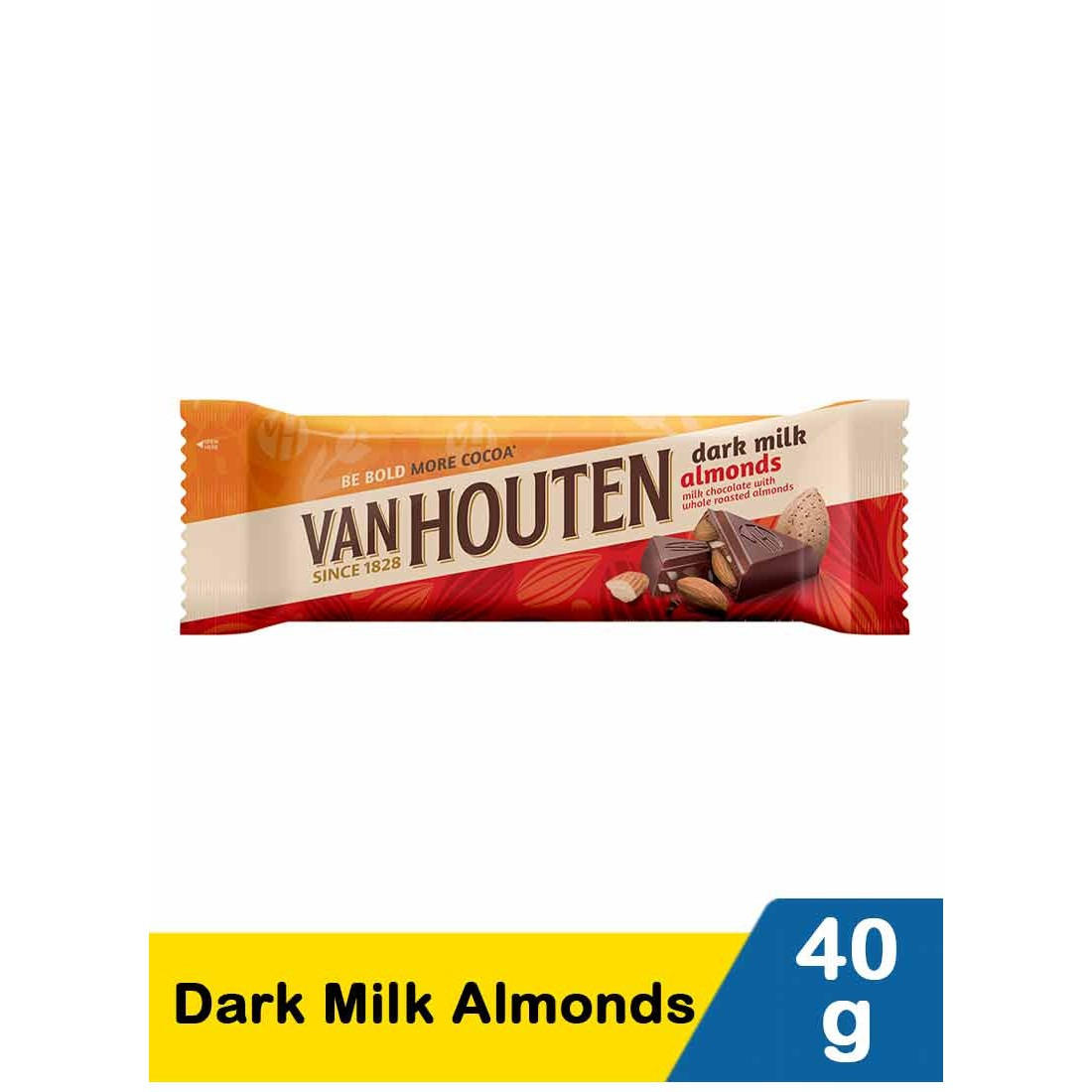 Van Houten 40G Dark Milk Chocolate Almonds - Gerai Cahaya Indonesia