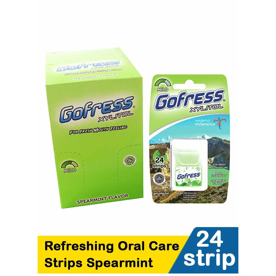 Go Fress Refreshing Oral Care Strips 24 Spearmint