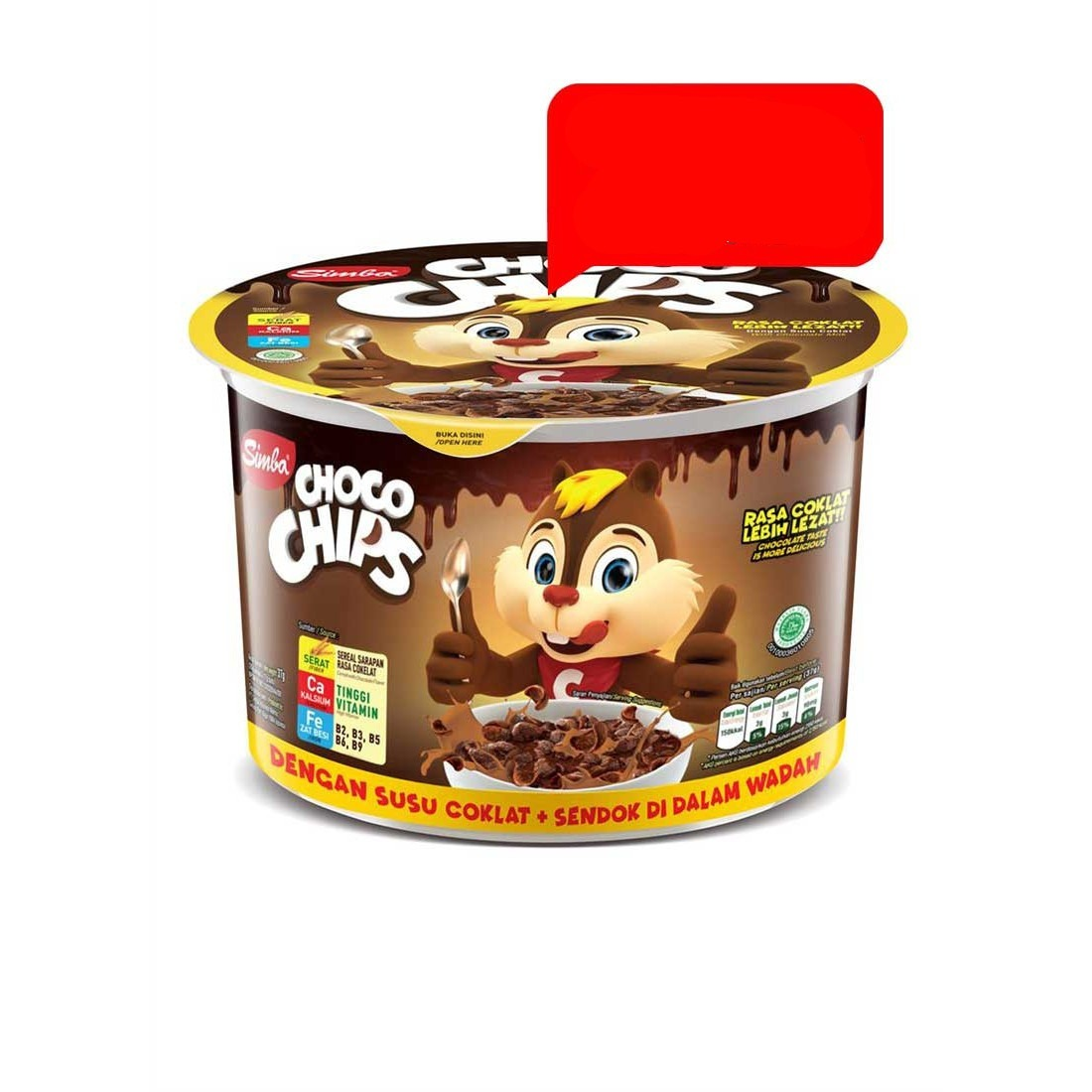 Simba 37G Cereal Choco Chips + Kalsium Susu Coklat