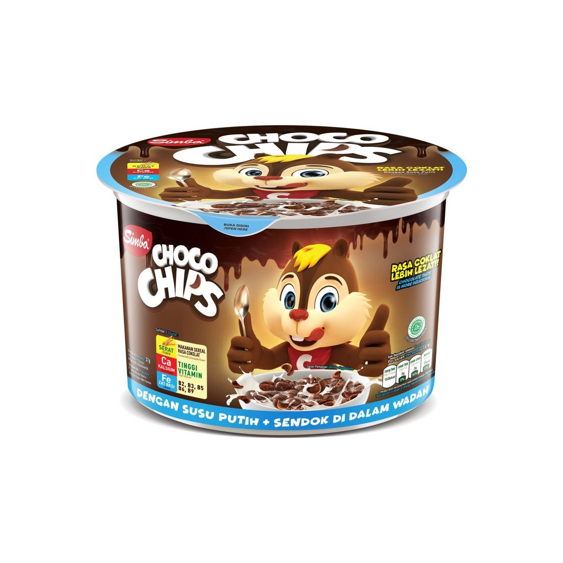 Simba 37G Cereal Choco Chips + Kalsium Susu Putih