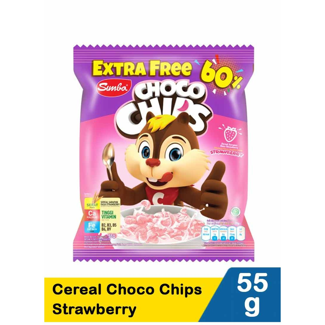 Simba 55G Cereal Choco Chips Strawberry