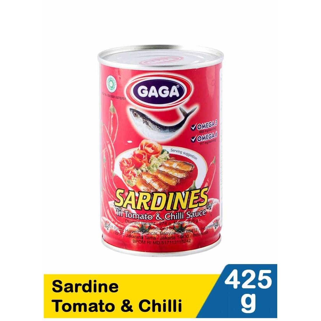 Gaga 425G Sardines Tomat & Chilli